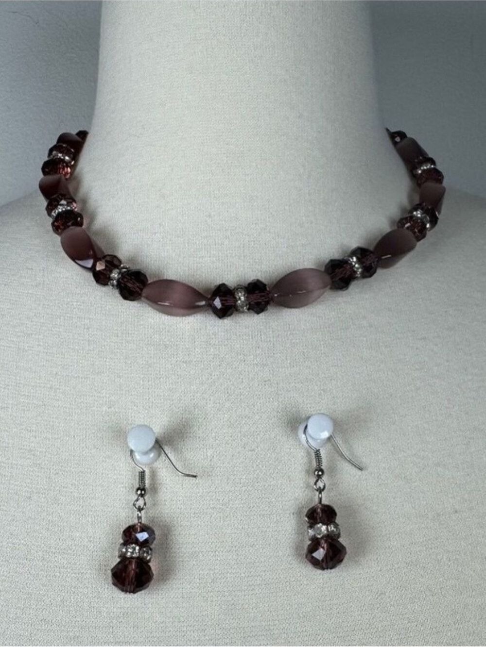 Avon Brown Beaded Necklace Set